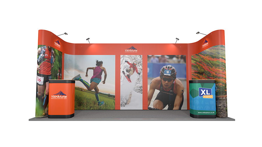 5m x 2m U-Shaped Pop Up Exhibition Stand Backwall Is Supplied With Three Wheeled Cases